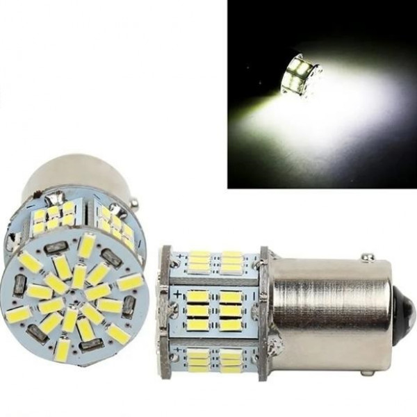 Лампы светодиодные BA15S (1 контакт) СОВ диод, белые, 54smd, 2шт